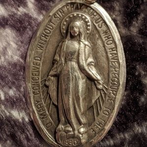 Miraculous Medal antique sterling silver